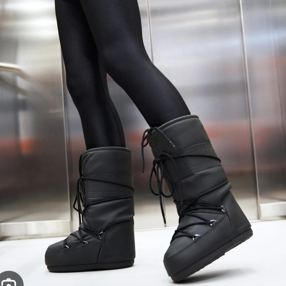 Moon Boot Icon Rubber Boots Moon Boots Black Snow Boot Moon Boot Tall Icon Boots - Picture 8 of 16